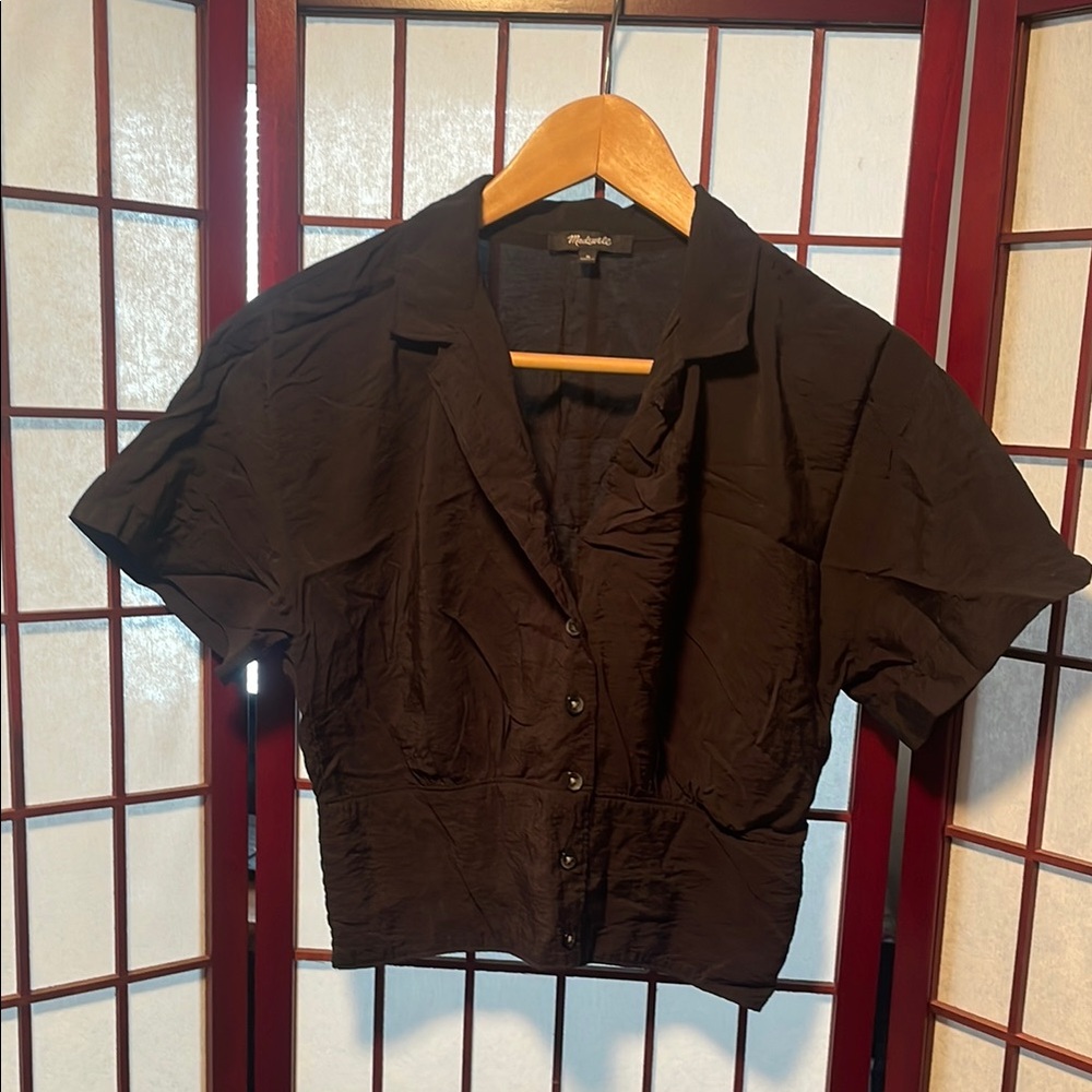 Black Button-Up Top